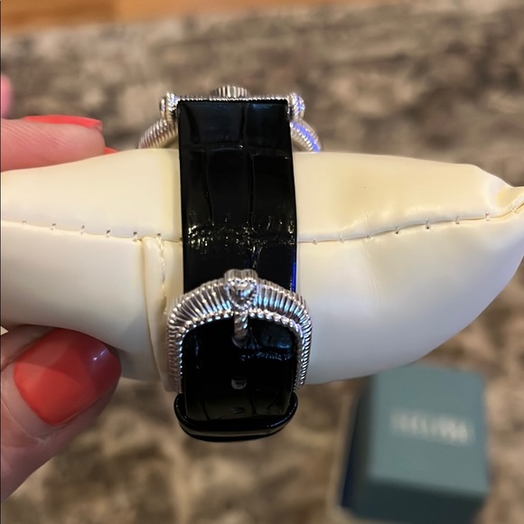 Judith Ripka Silver Watch with Black Strap - Picture 3 of 3